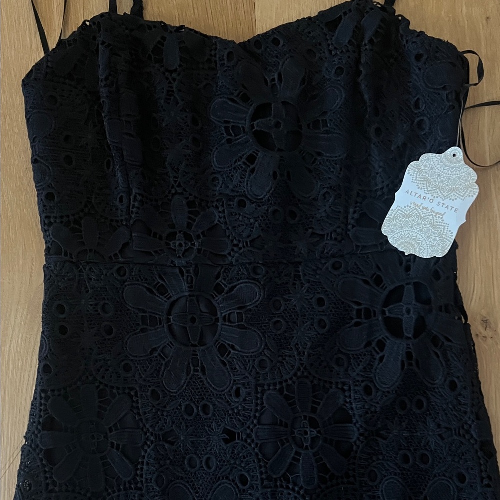 Altar'd State Midnight Floral Strapless Dress